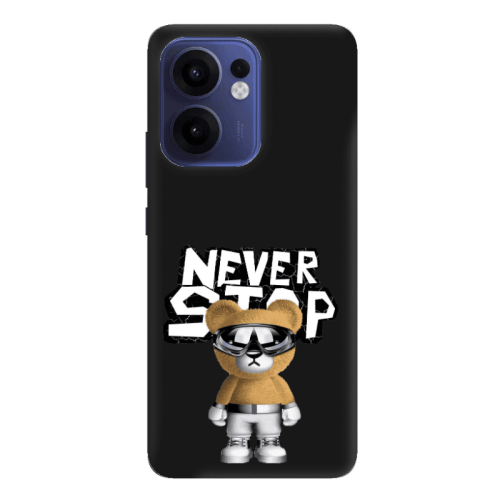 Oppo Reno 13 F Never stop Black Colored Silicone TPU Θήκη